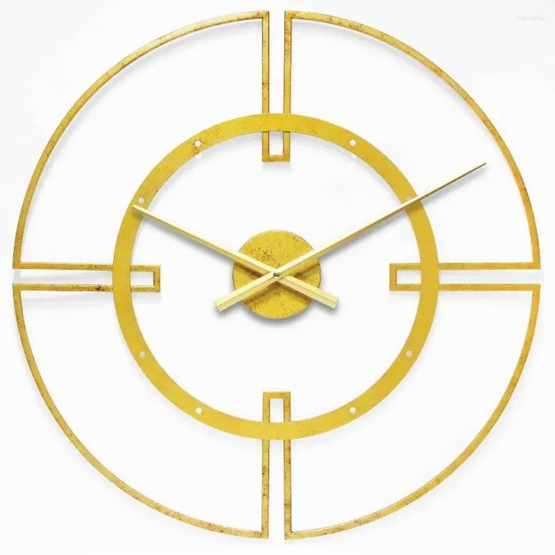 Orologi da parete da 24 "orologio in metallo oro rotondo orologio interno Utilizzo del centro mobile Centro Centro contemporaneo COSMO 1 Batteria richiesta
