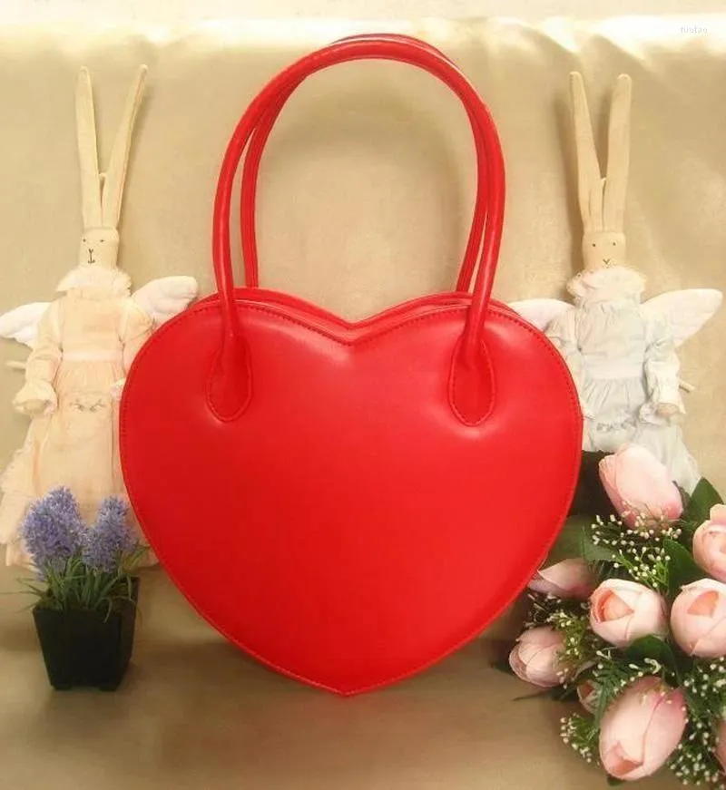 Evening Bags Girls Womens Lolita Sweet Heart Shaped Handbag Makeup Should Messenger Satchel Purse Black Pink Red Cosplay 5Colors 2024