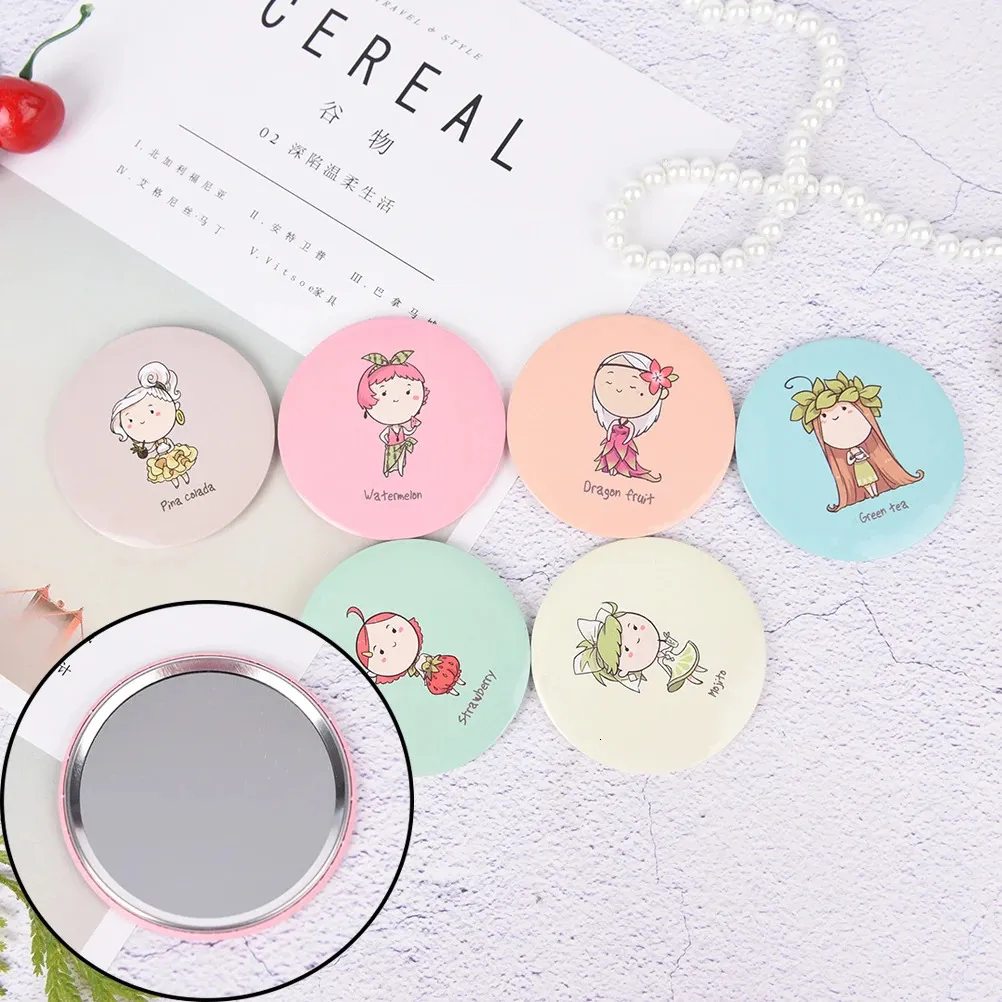 Tsou686 Cute Girl Mini Pocket Makeup Mirror Cosmetische compacte spiegels Espelho de MaquiaGem Espejos Bolsillo Friut Design 240408