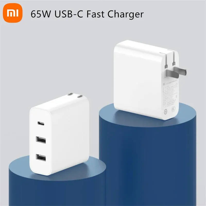 Chargers Xiaomi USB Charger 65W 3 Port USB 2A1C pour Android iOS Charge rapide Charge d'ordinateur mobile Charger USBC portable