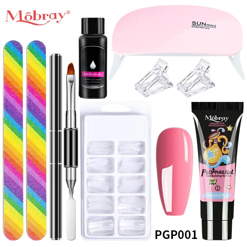 Kits Mobray 15ml Nagelverlängerung Gel Kit abweichen UV -Gel Acryl weiße Klargel Nagellack für Home Nail Art Salon Set