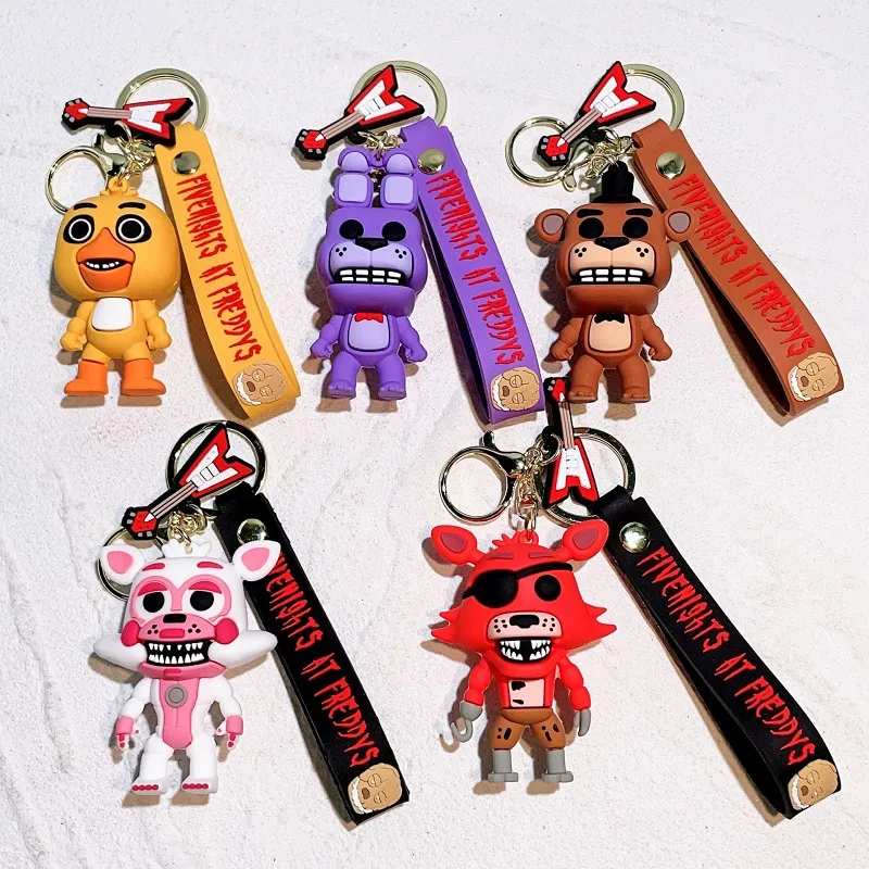 5 -stijl vijf nachten bij Freddy's The Amazing Digital Circus 3D Game Keychain hanger Car Bag Keychain 3D promotionele sleutelhangers