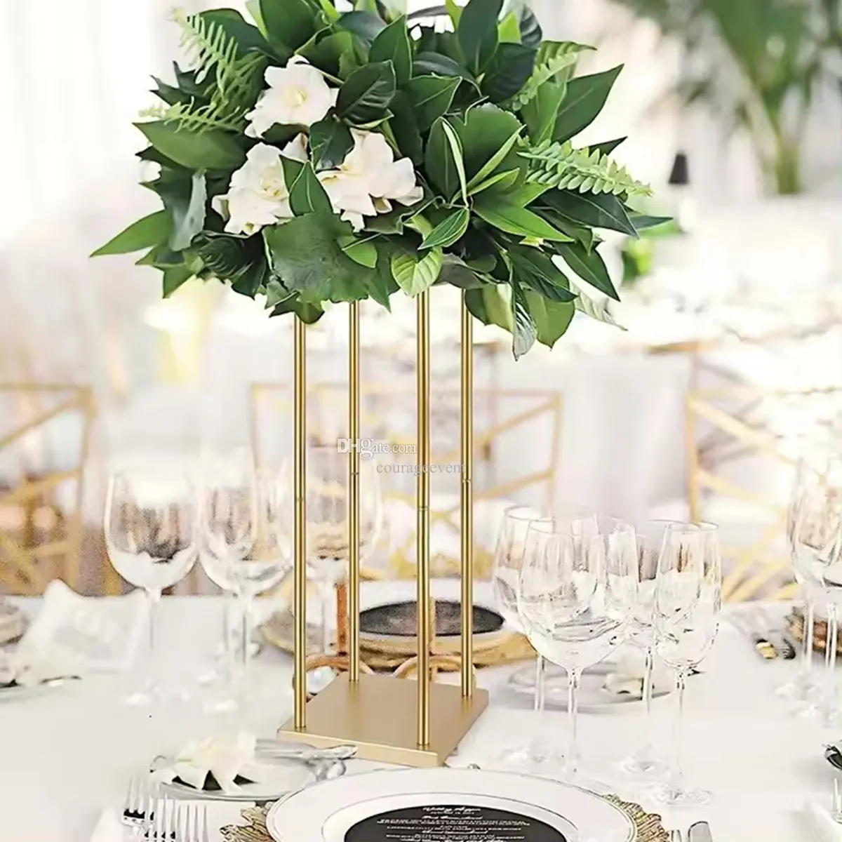 Mophorn Portafiori Da Matrimonio 10 Pezzi Da 40 Cm, Colonna Portafiori Con Laminato Acrilico Espositore Floreale Rettangolare Dorato Per Matrimoni Feste Compleanni Casa E Centrotavola 94714376