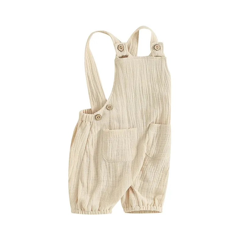 Pudcoco Infant Baby Boys Girls Overall ärmellose Rückenless Vordertasche Rolbert geboren Frühling Fall Outfit 024m 240408