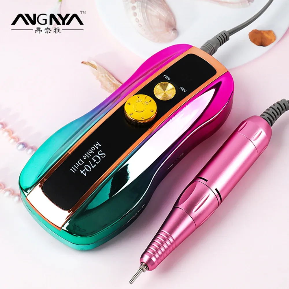 Drills ANGNYA Rechargeable Nail Drill Professional Sander for Nails Manicure Milling Cutter Set With LED Display Nail Files Drill Bit