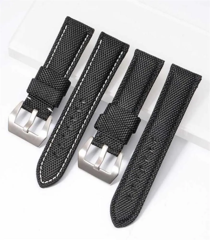 22mm 24mm 26mm High Quality Nylon Fabric Blue Black Canvas Watchbands For Pamerai Watch Strap Band Men039s Wrist Watch Bracelet9650496