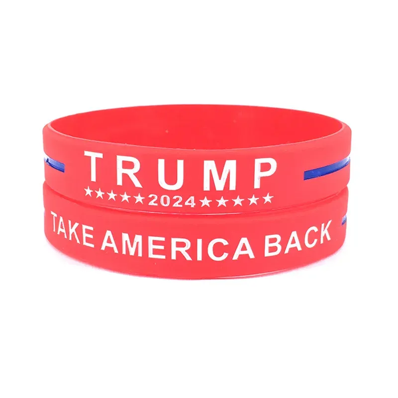 Party Favor TAKE AMERICA BACK Silicone Wristband Red Blue Rubber Power Men Bracelet Fashion Jewelry Trump Support Band Gift