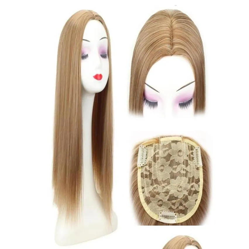 Pièces de cheveux Gres Gres Synthétique 22 Clip d'extension droite longue en fibre à haute température Fibre Toupee Partie médiane Pièces à cheveux Drop de Otbka