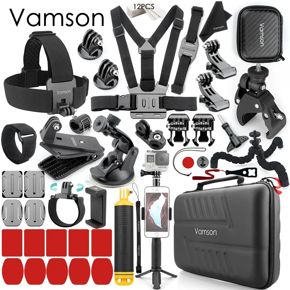 Laddare Vamson -tillbehör för GoPro Hero11 10 9 8 7 6 Bröstband Motorcykelklämskamling Box för DJI Action 3i för Insta 360 x3 x2