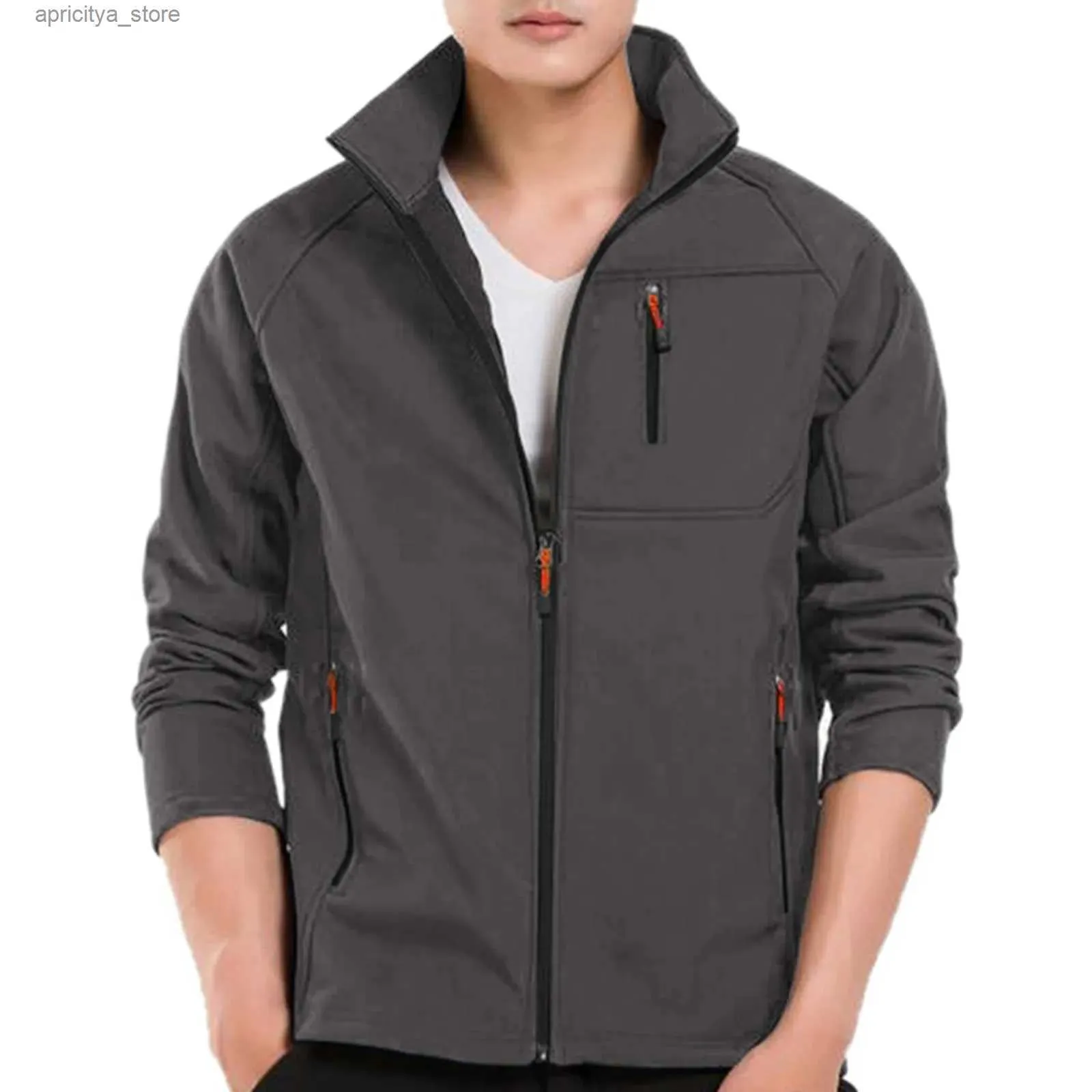 Giacche giacche da esterno con cappuccio per colletto in piedi per maschio esterno escursionismo con zipper per cappotto per cappotto casual giacche casual sport overboat ropa hombre l48