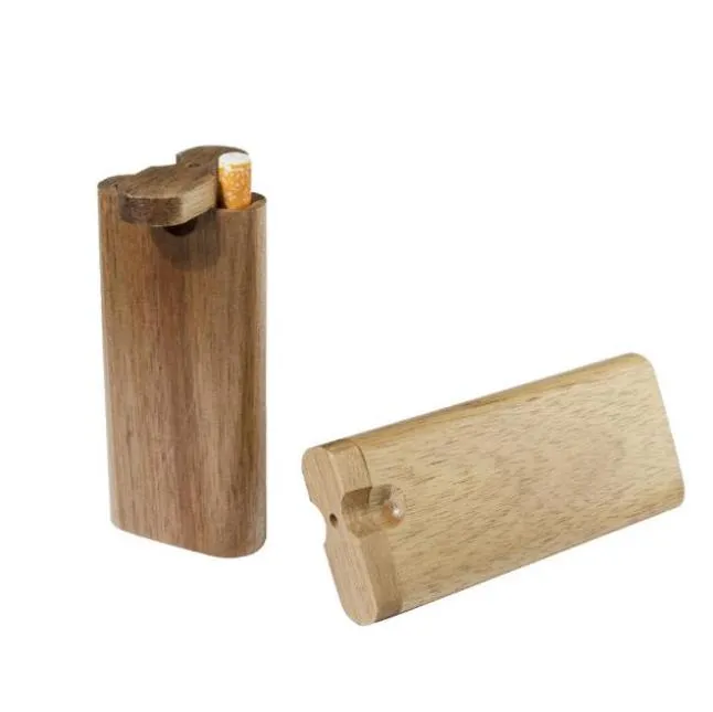En hitter rökande rör handgjorda trä dugout med keramiska rör cigarettfilter trälåda case7457987