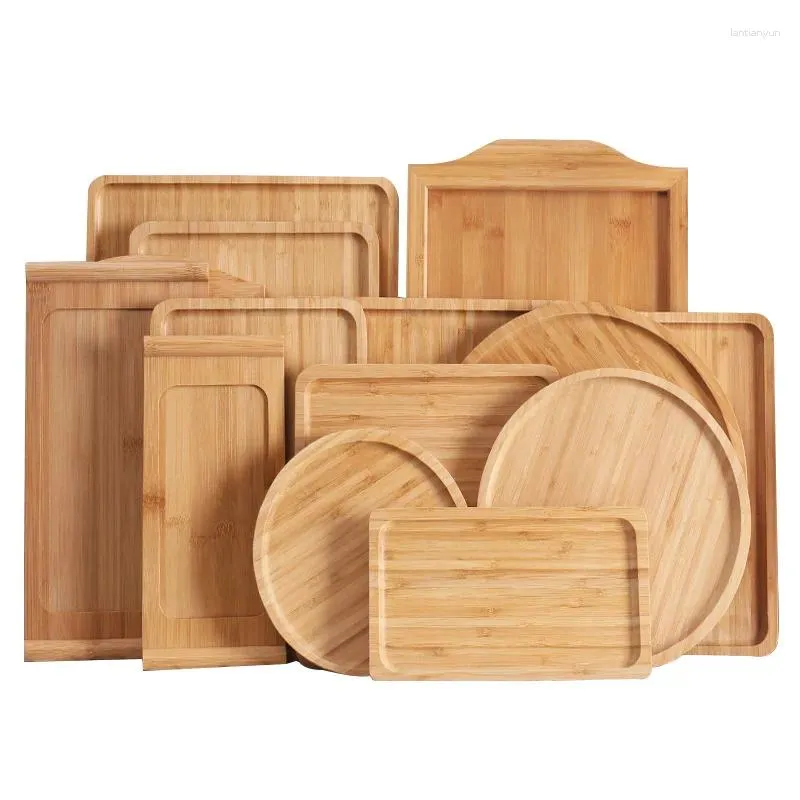 Tee Tabletts Bambusschale Rechteck Saucer El Dinnerplatten Aufbewahrungsgeschirr Set Bread Home Decor