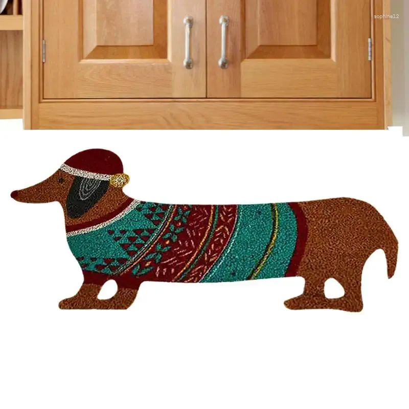 Carpets Christmas Dog DoorMat Entrée d'hiver Ornement Ornement Holiday Welcome Floor Mat Tapis Entrée pour le porche