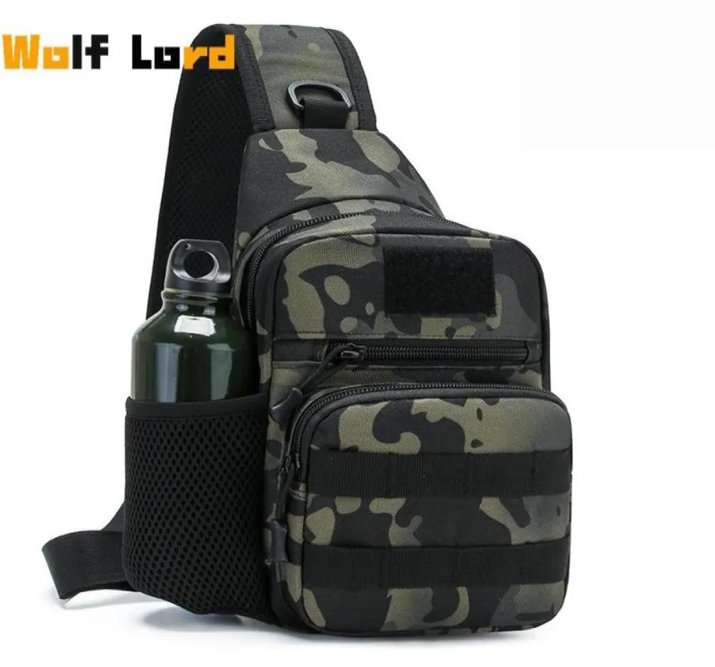 Outdoor Bags Portable Molle Military Crossbody Army Camouflage Tactical Shoulder Bag Camping Hunting Bottle Pouch Chest Pack8024347