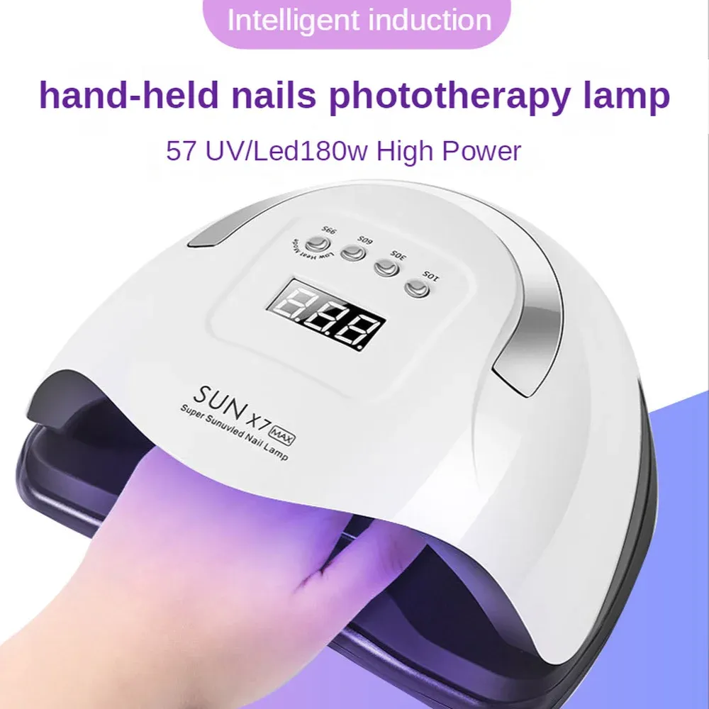 Torktor Sun X7 Max Nail Dryer Manicure Nail UV Lamp 57LED LAMP med låg värmeläge Smart sensor Nagelkonstsalong för nagelgel torklampor