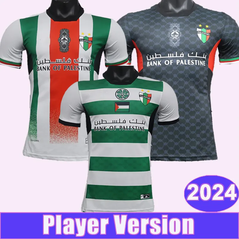 2024 Palestino Player Version Mens Soccer Jerseys JIMENEZ BENITEZ CORTES Home Red White Away Black 3rd Football Shirt Short Sleeve Uniforms