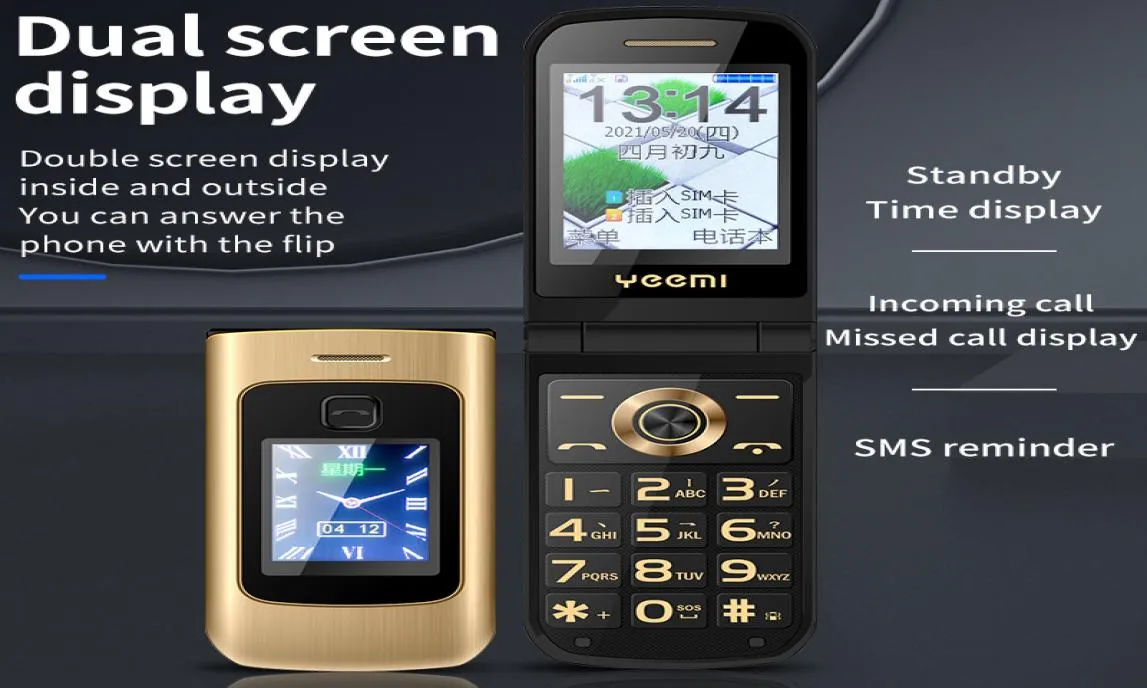Разблокированные мобильные телефоны 2G 3G 4G сенсорный экран 24 -дюймовый Bluetooth Dialer SOS Senior Flip Mobile Phone 64MB1GB Полный диапазон GSM WCDMA LTE7683045