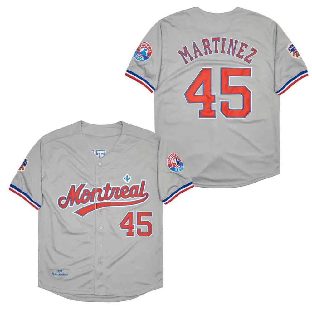 Polos da 2 giri maschile maglia da baseball Montreal 8 Carter 27 Guerrero 45 Martinez 10 Maglie Dawson Cucitura da ricamo Sport di alta qualità Grigio