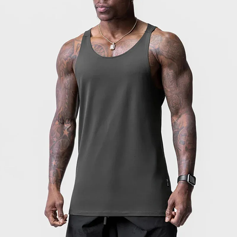 Gym Mens Brand Summer Tank Top Mouwloos shirt man Bodybuilding workout Sweatshirt Casual fitness kleding Running zweetvest 240408