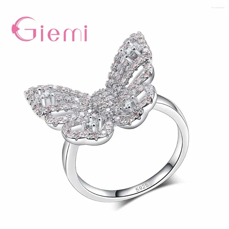 Rings a cluster Animal Cine carino piccolo Forma di volo farfalla 925 Sterling Silver for Women Regali di Natale Sorpresa