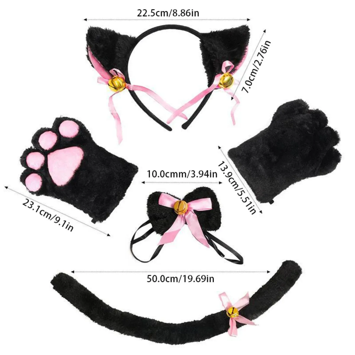 4pcs Set von sexuellen Unterwäsche -Accessoires BDSM Flirting Cosplay Erwachsener Party Spaß sexy Plüschkatze Set 240401