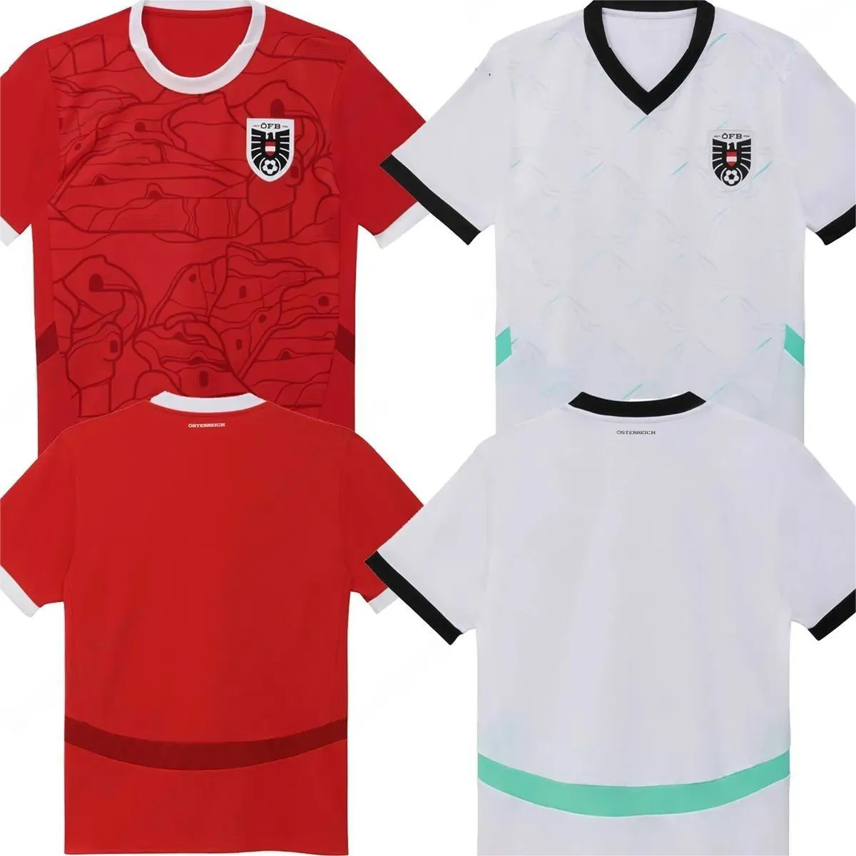 2024 Austria Euro t shirt Soccer Jerseys Home Away Austria national football team Kits men tops tee shirts uniforms sets red tops white tees