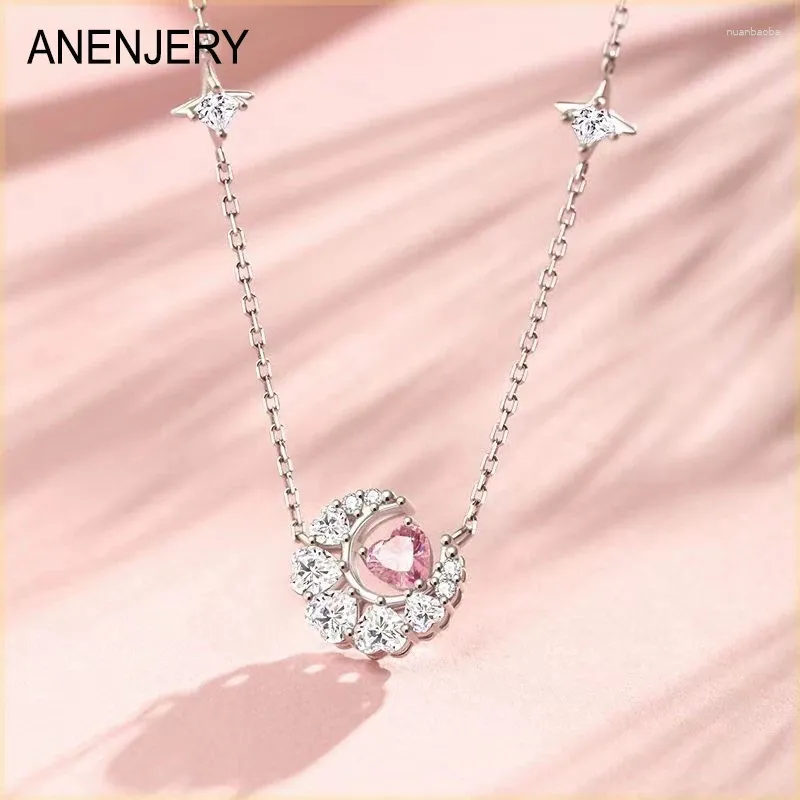 Correntes Anenjoery Heart em forma de zircão estrela colar feminina moda feminina requintada simples colarinho de colarinho jóias de joias de joias