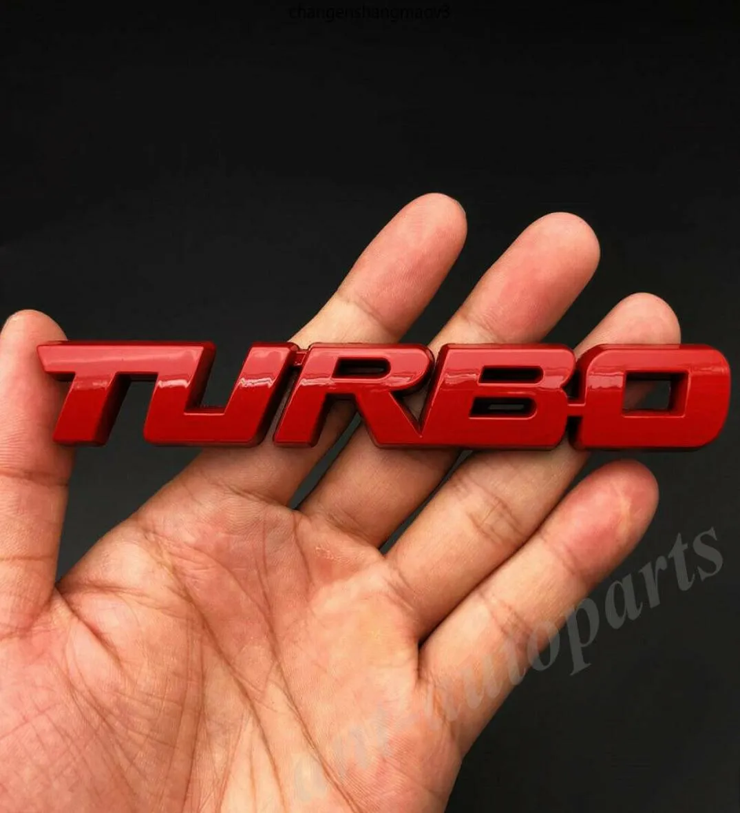 3D Red Metal Turbo t Auto Trunk Trunk Tylna tylna klapa Odznaka Galki naklejki 3436566