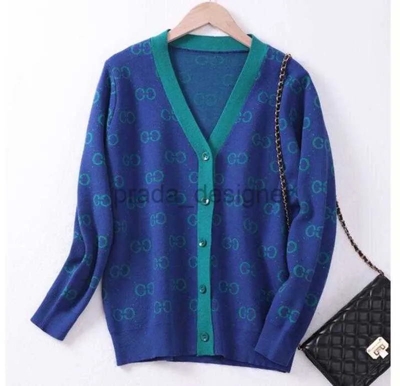 Chandail en tricot en tricot de créateur Pull en cardigan de haute qualité Double lettre G TEES JACQUARD TEMPERAMME V Veste en tricot mince en V-col