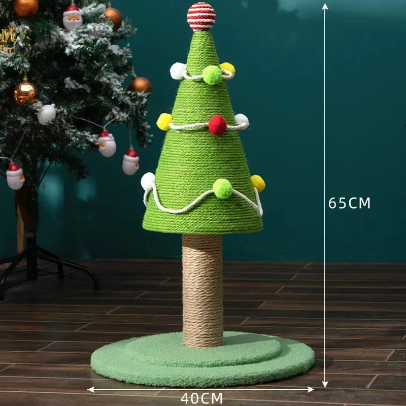 Christmas Tree Cat Crawl Cat Scratcher Board Bed Climbing Frame Tree Climb Toys for Cats House Design Claws Care Pet Scratching 240403