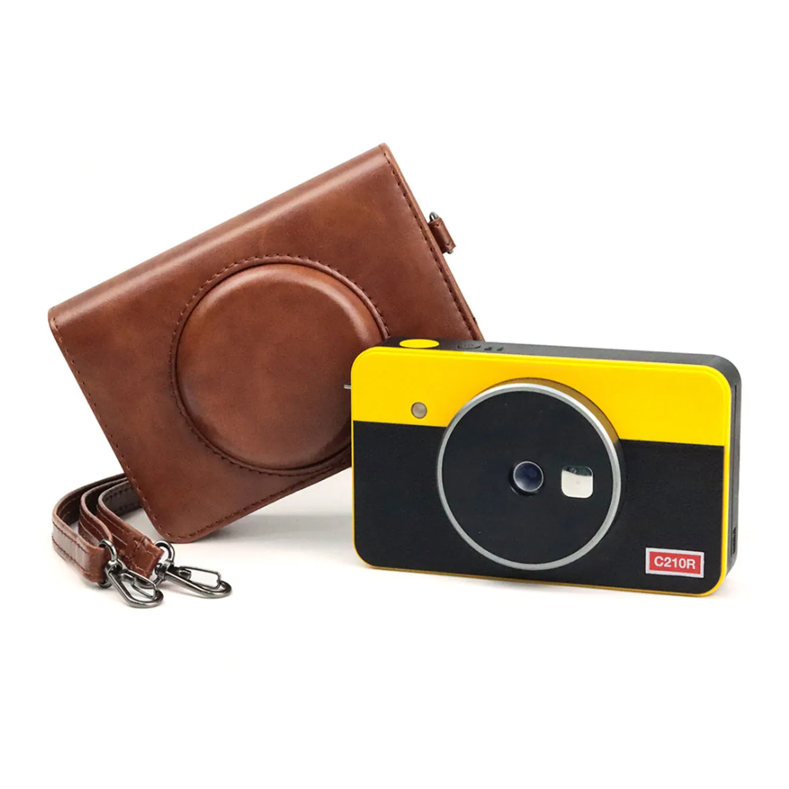 ملحقات C210R Camera Case for Kodak Mini Shot 2 Retro Instant Camera Photo Excalosies ، مع حقيبة جلدية حزام الكتف