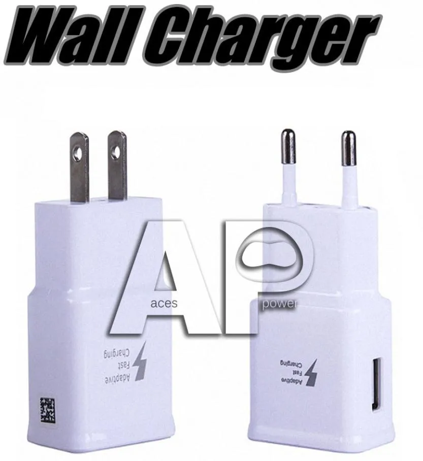 Adaptateur turbo de chargeur rapide mur USB 5V 2A Charge 2A US PLIGE US POUR SAMSUNG GALAXY S9 S8 plus Note8 Note 10 Plus1542794