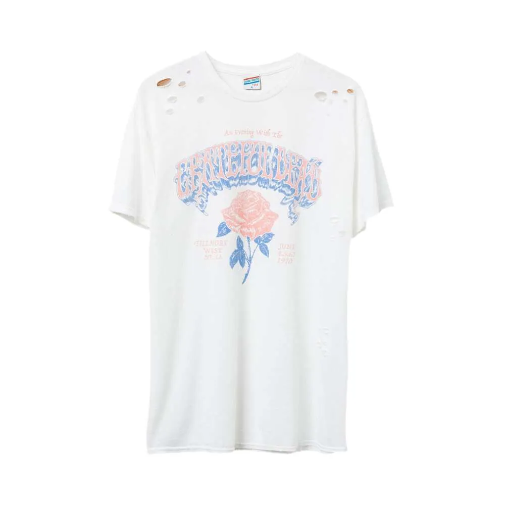 Skräpmat garderob Grateful Dead Rose Flea Market förstörde T-shirt