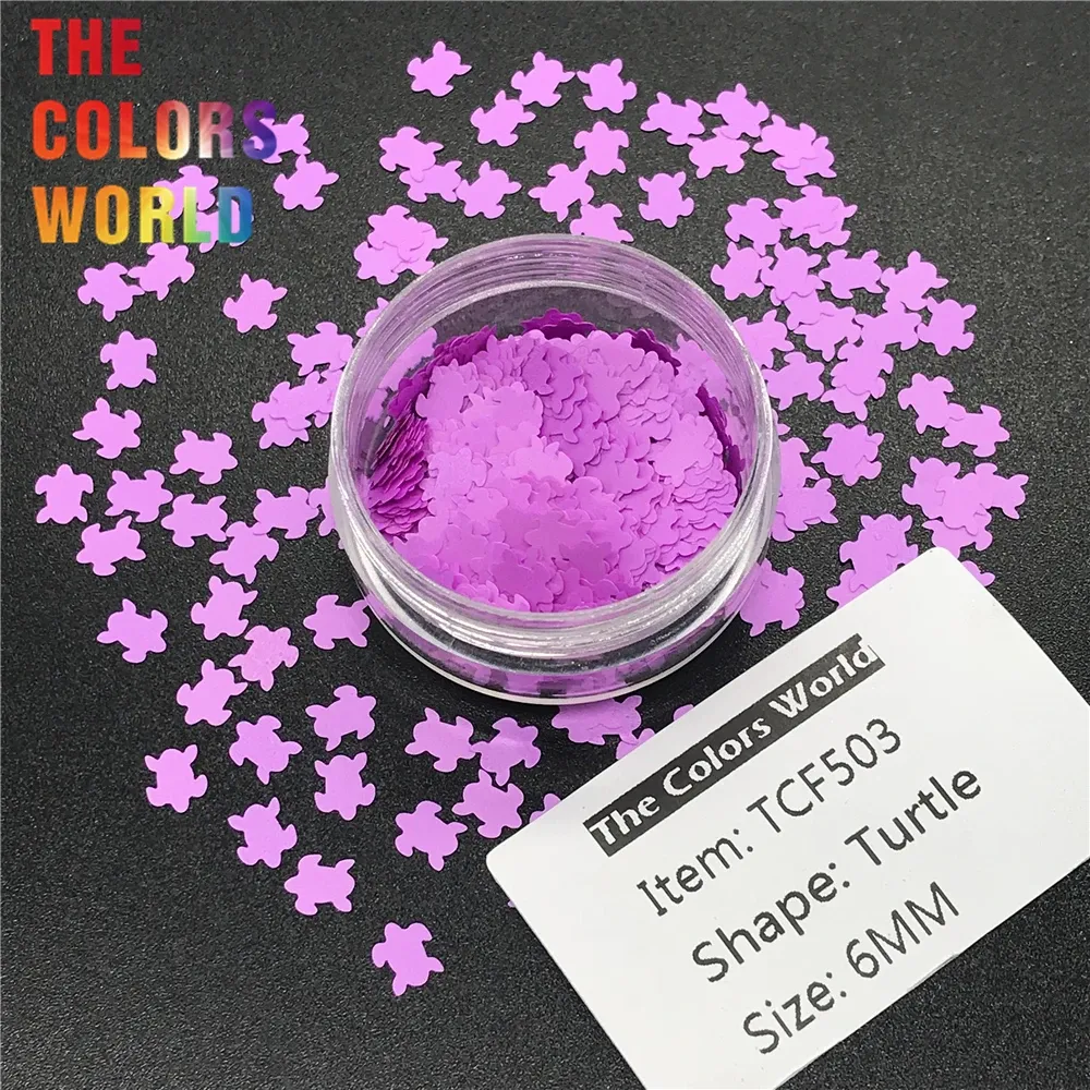 Glitzer TCT217 Turtle Neon Farbe 6mm lösungsmittelfeste Glitzer Nagelkunst Nagellack Make -up Gesicht Glitzer Handarbeit DIY Crafts Dekoration