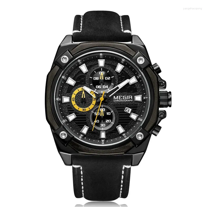 Montre-bracelets Fashion Mécanicale Watch for Men Sports Men's Date's Date Le cuir en cuir STRAP