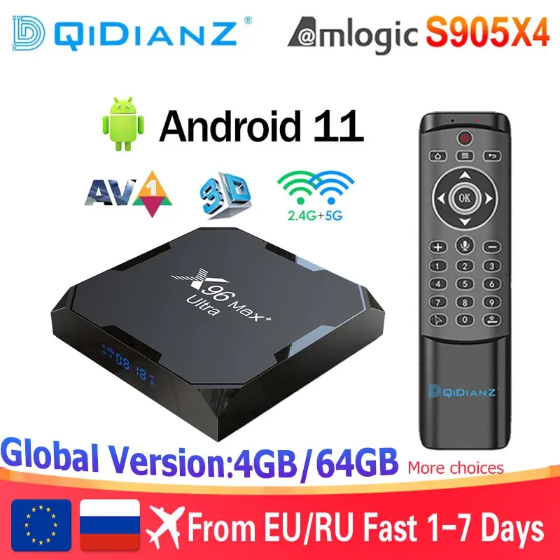 Box 2022 TV Box Android Smart TV Box x96 Max Plus Ultra Android 11 8K Dual Wifi BT Player Media Play Play Fast TV Set Top Box Box