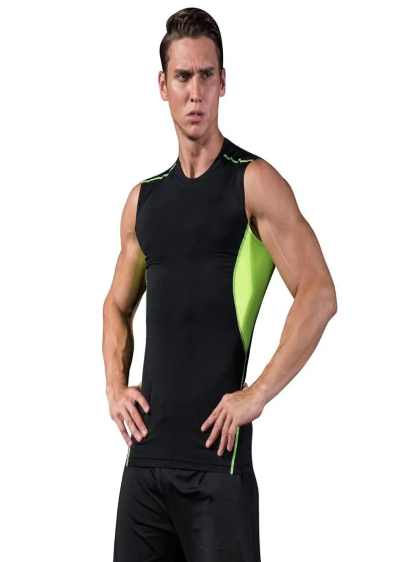 2018 Summer Running Vest Men COMPRESSION COMPRESSION SEPLES SEPLUSE SUPPLÉMENT SUPPRIMANTE EXTCICIPATION DE FITNESSE TIR TEMPLE