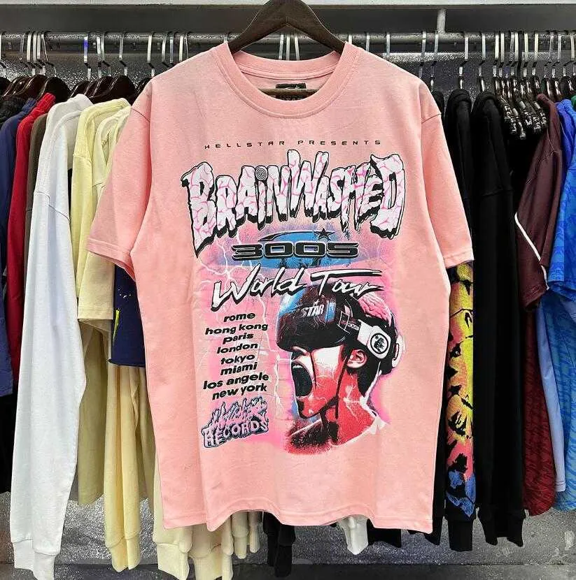 Haikyuu Mens Tshirts Hellstar Shirt Short Sleeve Tee Men Femmes Streetwear Hip Hop Fashion Hip Hop T-shirt Hell Star Short Grey Black Heavy Craft Unisexe Grapyr6