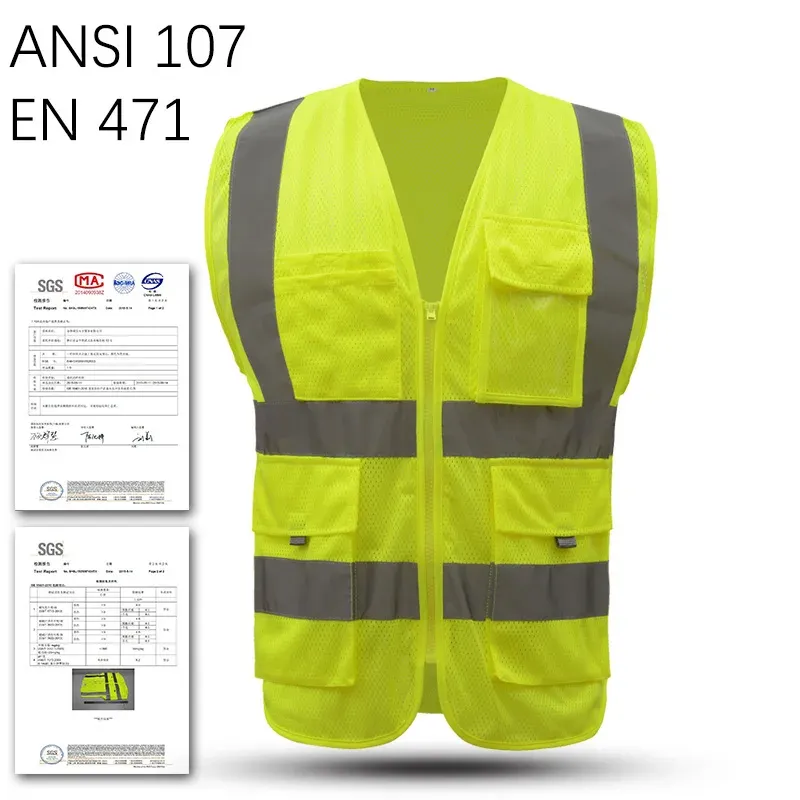 Enregistreur Sfvest Hi Vis Viz Executive Vest High Visibilitywork Waistco Chitre de sécurité Réfléchissante Top Orange Yellow Blue Livraison gratuite