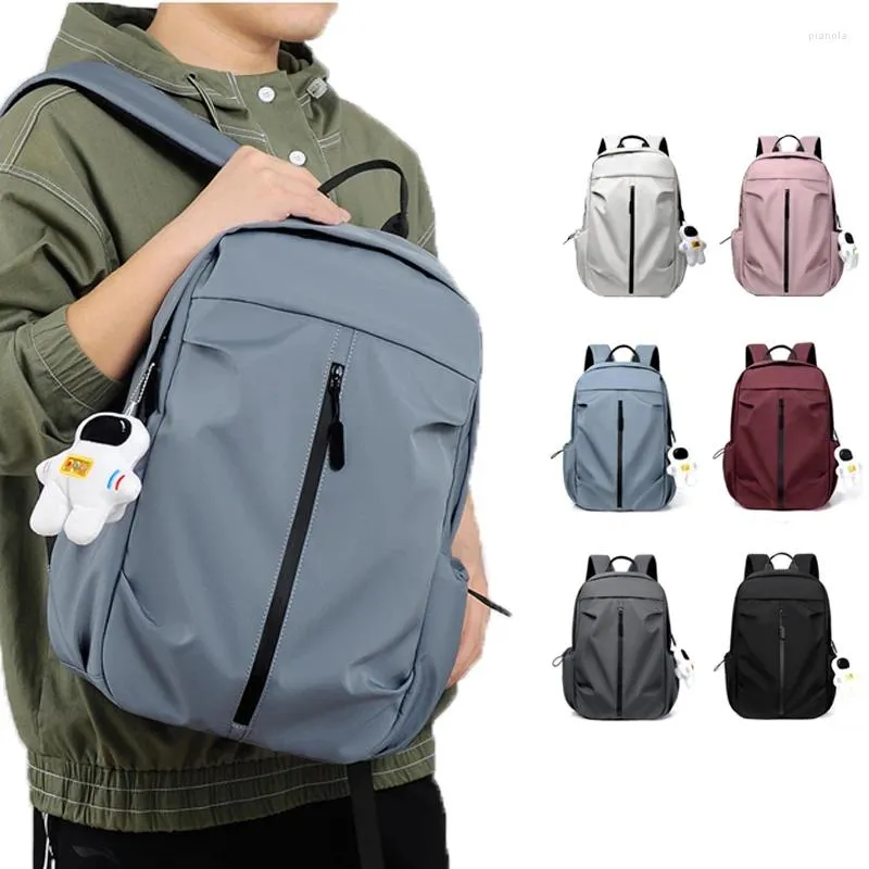 Sac à dos Business des hommes Couleur solide décontractée Sac d'ordinateur portable imperméable