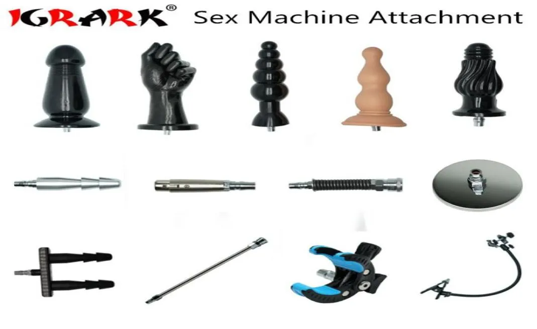 Vibratrice Premium Sex Machine plusieurs pièces jointes en option des godes sexuelles en option du connecteur de ressort de vide de vidos à pliage AV Clip MX19129789479