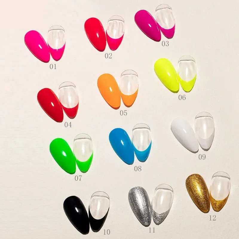 Nagelkonstgelpolsk kit blötlägg av UV/LED Semi permanent 12 stlack gel nagellack lack lackar målning design
