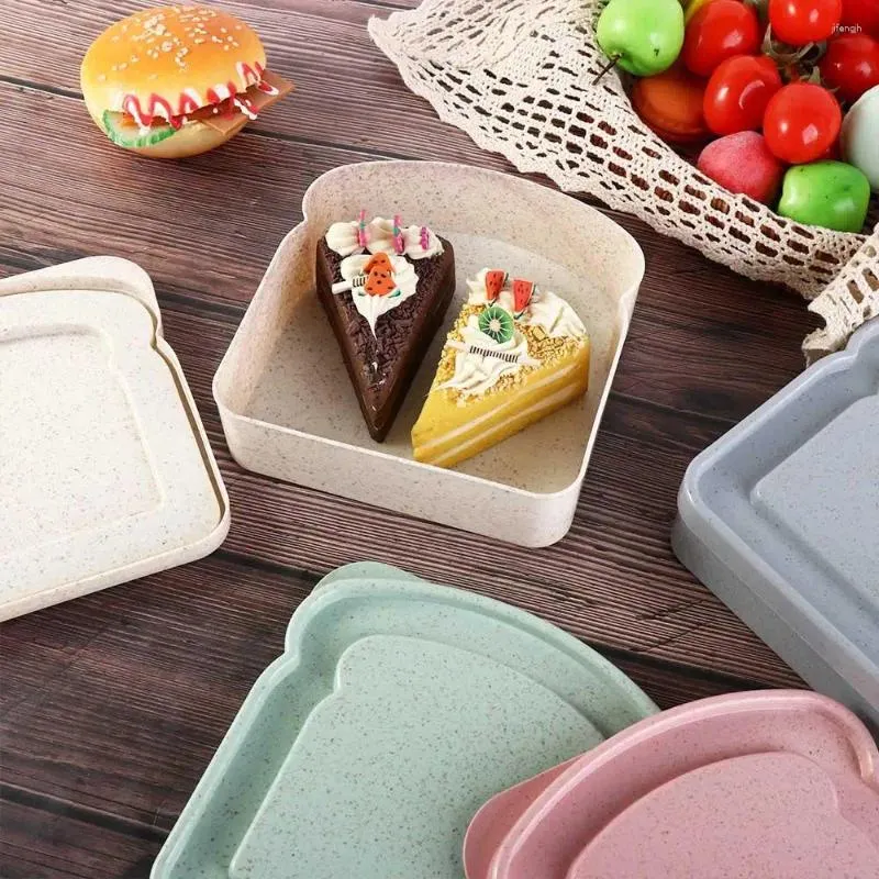 Opslagflessen lunchbox Eenvoudige schone toastvorm met deksel dagelijks gebruik dessert container brood sandwich case