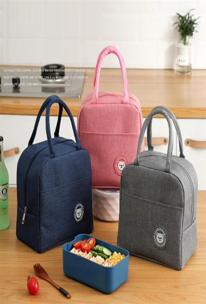 7 kolorów torba na lunch TOTE Przenośne torby termiczne Wodoodporne pudełko na lunch worki do przechowywania worka Bento Bento Outdoor Travel Picnic Bag 6397761