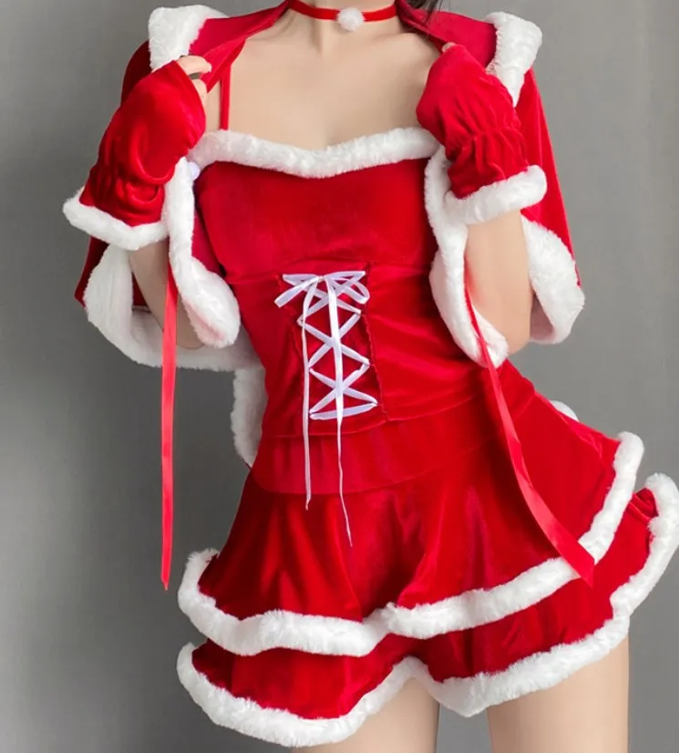 Sexy Christmas Dress Costume Set: Red Skirt, Rabbit Ears & Cat Maid Style.  Shop Now! from Dhgate Basic & Casual Dresses - price 25.43