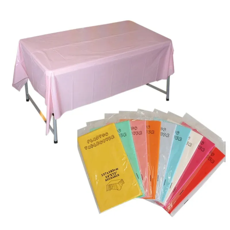 nappes réutilisables BPA Plastique gratuit 54 x 72 pouces Table de table pour les fêtes Camping Camping extérieur jetable pour BPA Nappe