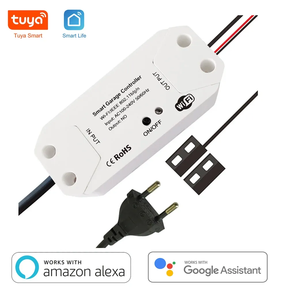 CONTRÔLER TUYA WiFi Garage Door Overner Sliding Gate Controller Interrupteur Smart Life App Control fonctionne avec Alexa Google Assistant Siri