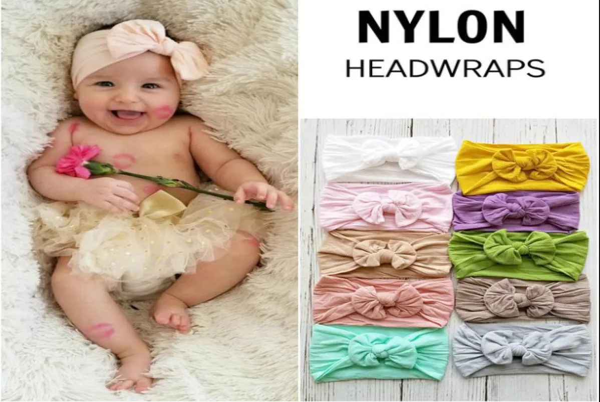 Baby Bow Bandband Candy Color Hairband Nylon Big Bow Hair Accessories Po Props pour 21 Couleurs Différentes8748770