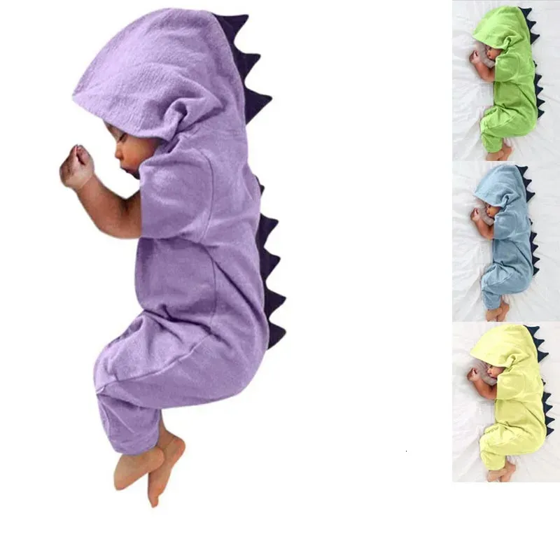 Bébé garçons filles couvertures couvertes nés bébés vêtements de nuit net manche courte 018 mois pyjamas dinosaur pyjamas somnifères 240325