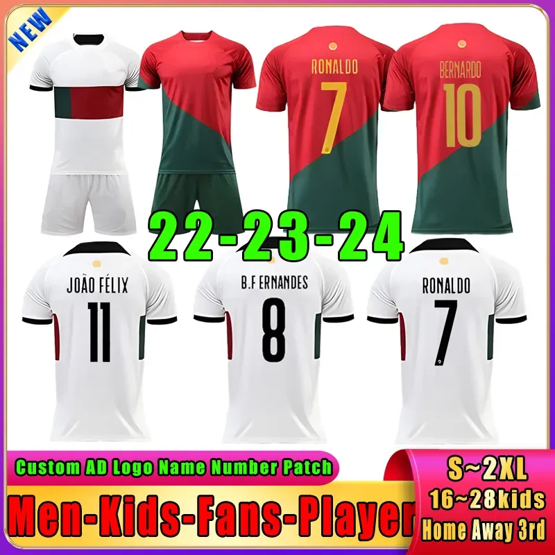 22 23 24 Nouveau Portugal C Ronaldo Bernardo Équipe nationale Fan Player Version Soccer Jerseys Coupe d'Europe Joao Felix Pepe Football S